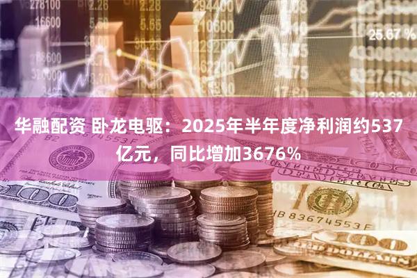 华融配资 卧龙电驱：2025年半年度净利润约537亿元，同比增加3676%