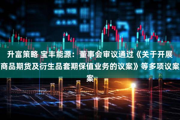 升富策略 宝丰能源：董事会审议通过《关于开展商品期货及衍生品套期保值业务的议案》等多项议案